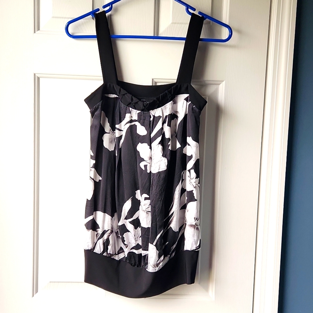 WHBM black silk women's top